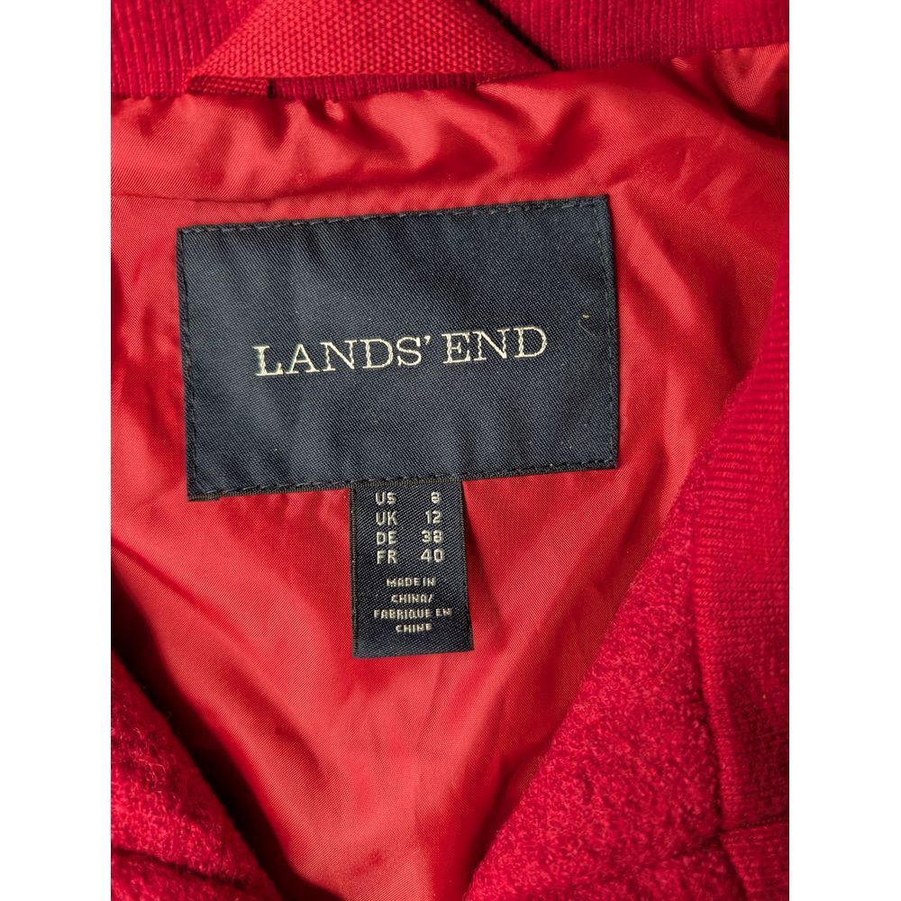 Lands' End Wool Blend Coat Women's Size US‎ 8/ UK 12 Red Zip Up - Picture 3 of 9